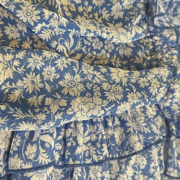 ZARA Blue and White Chiffon Mini skirt - Picture 6 of 6